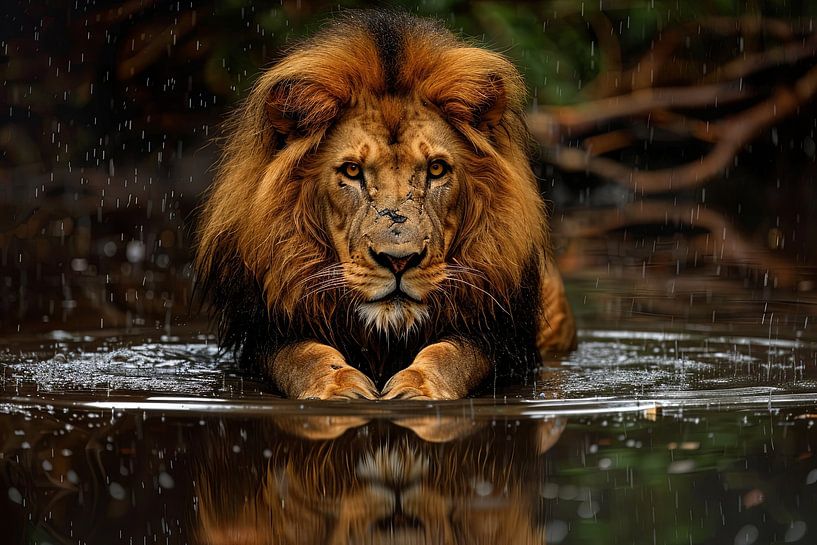 Lion par Poster Art Shop