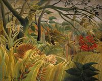 Tigre dans une tempête tropicale par Henri Rousseau
