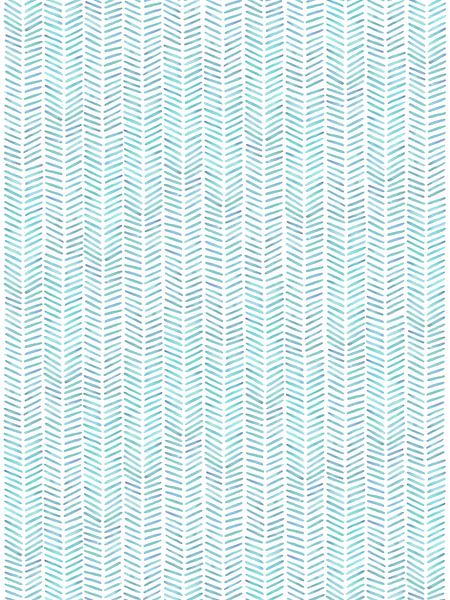 Fishbone wallpaper &quot;Sea'' 50% (abstract watercolor painting stripes turquoise blue handmade bea by Natalie Bruns