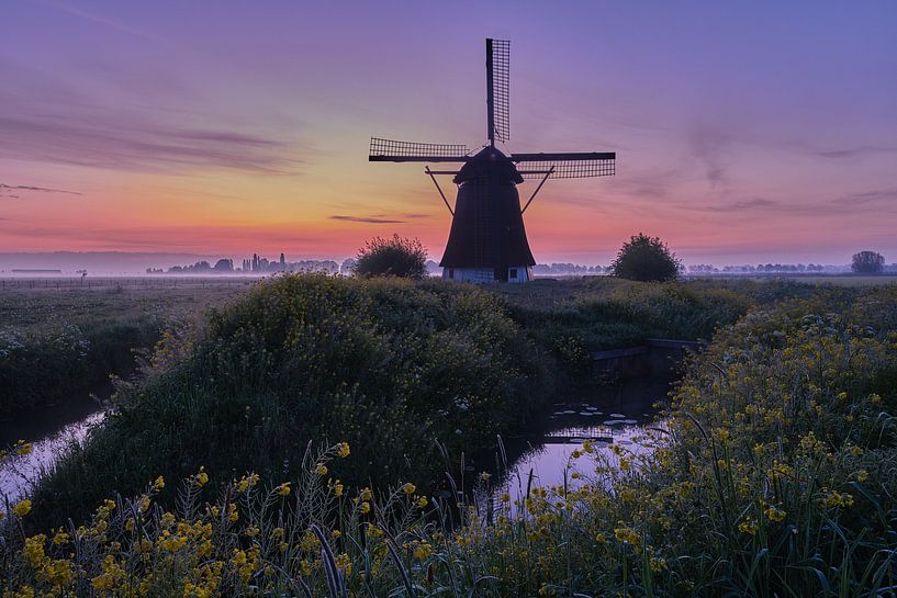 Sunrise Uitwijk mill Almkerk Brabant by Adrian Visser