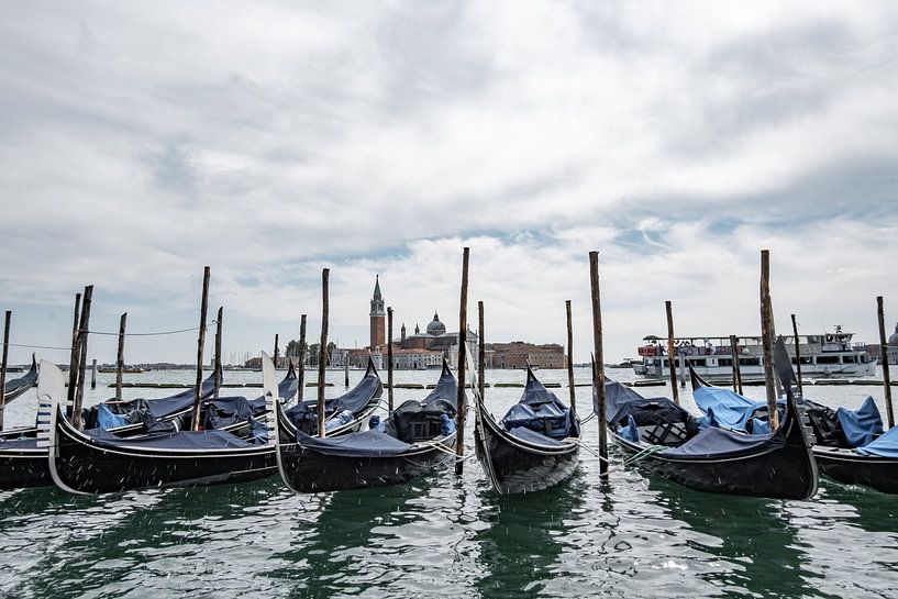 Gondolas in Venice by Kitty de Vries