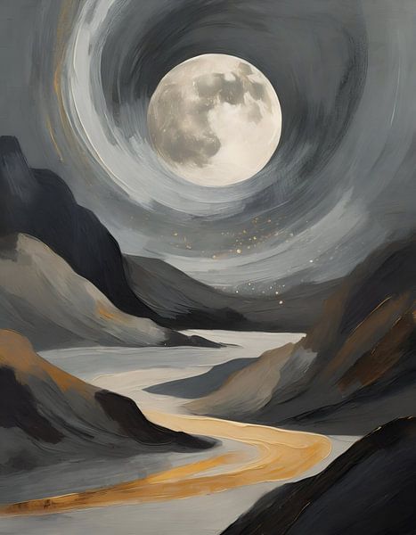 Landschaft mit Mond von It starts with Art