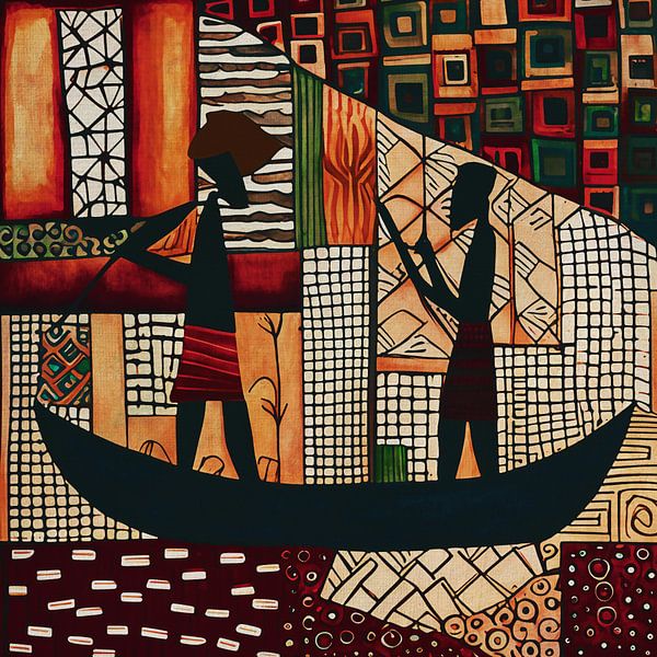 Fishermen in the colorful night by Jan Keteleer