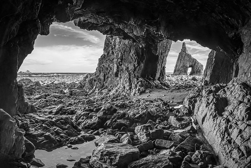 Playa de Campiechos in Black and White, Asturias, Spain by Henk Meijer Photography
