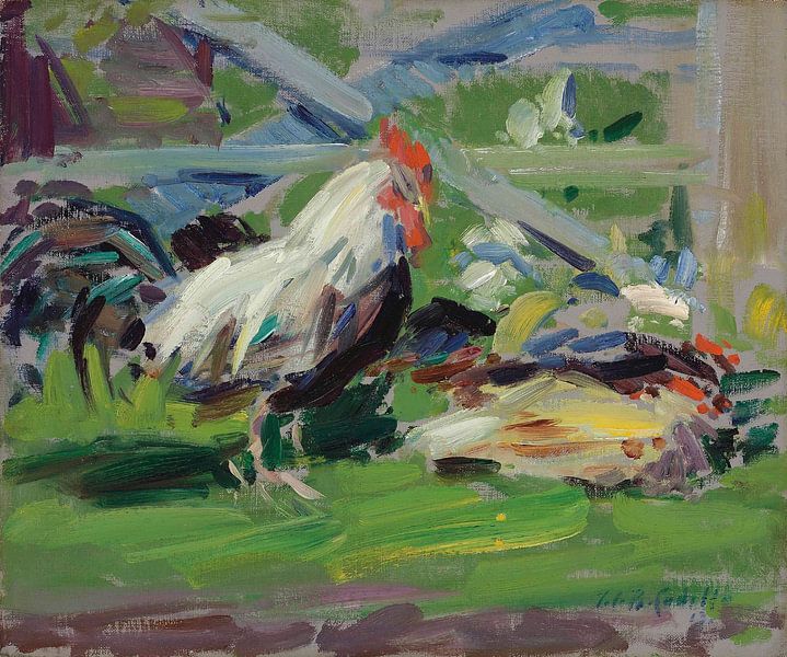 Cockerel in a Farmyard by David Potter