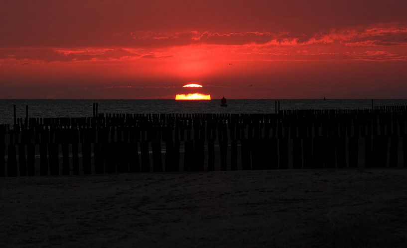 Coucher de soleil plage Westkapelle par MSP Canvas