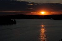 Zonsondergang bij Bräknehoby Zweden