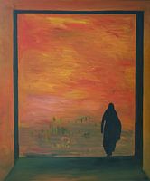 Silhouette einer Frau im Abendlicht