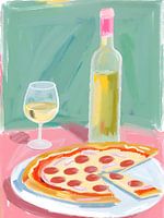 Pizza und Wein