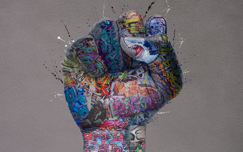 Clenched Graffiti Fist by Rene Ladenius Digital Art