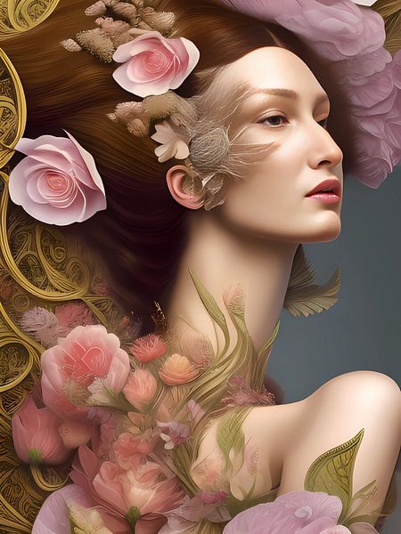 Femme de style Art Nouveau, par Rosa Piazza