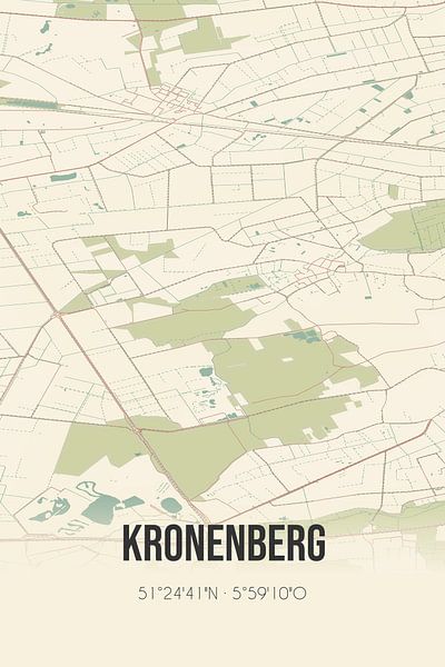 Alte Karte von Kronenberg (Limburg) von Ortsdrucke