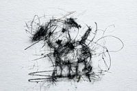 Abstract Dog - Expressive Black and White Art