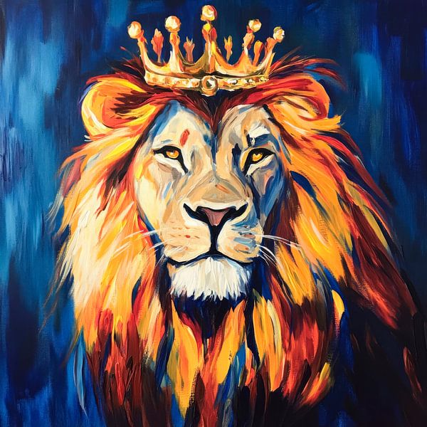 Königlicher Löwe mit Krone von Poster Art Shop