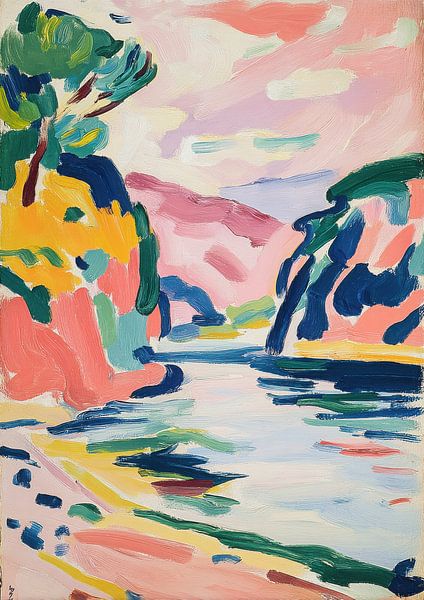 Rivierlandschap - Matisse-stijl van Niklas Maximilian