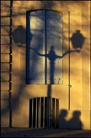 Shadows in the garden of the Nimes fountain.
