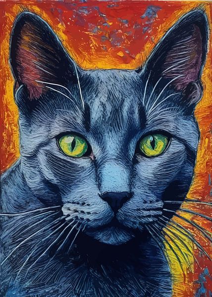 Russian Blue Cat by MIROKKU