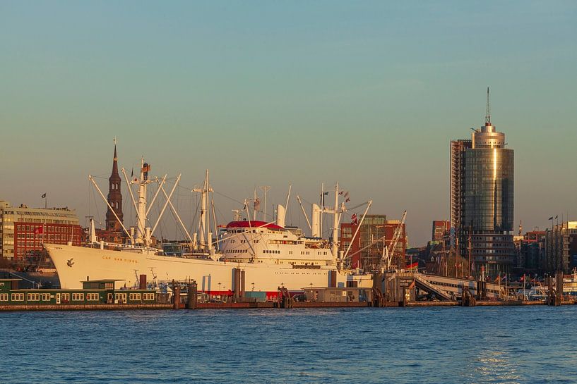 Steamer Cap San Diego with Elbe , Hamburg by Torsten Krüger