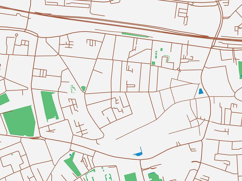 Karte von Tilburg Centrum im Stil von Urban Ivory von De Kaartenwinkel