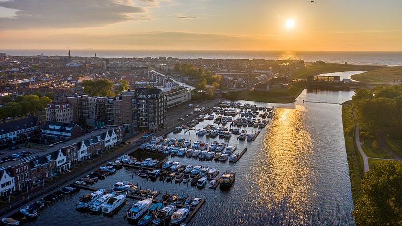 Marina Katwijk aan Zee at sunset by Rene Ouwerkerk