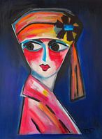 Abstract portrait the big eyes of Kees van Dongen