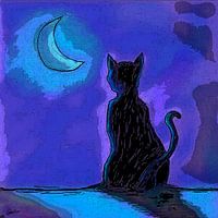 Kat in Maanlicht