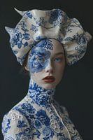 Portrait bleu de Delft