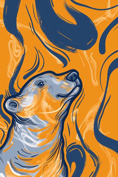 Abstrakter Eisbär im Flammenmeer von Imperial Art House