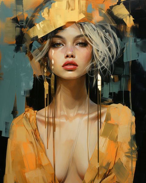 Portrait moderne &quot;Les filles dirigent le monde&quot; par Carla Van Iersel