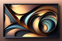 3D Groovy champagne abstract art