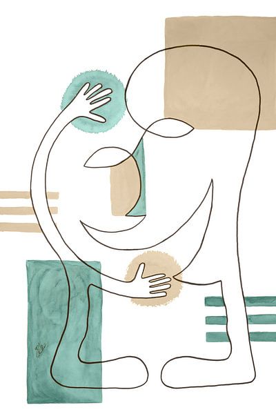 Friend hugs taupe by By Iske