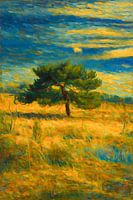 Ein mächtiger Baum in einer weiten Landschaft