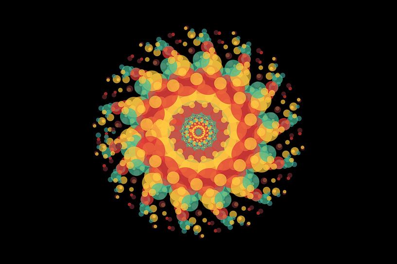 Colorful Abstract Bubble Circle Illustration, Vibrant Modern Graphic Design by mei suseno