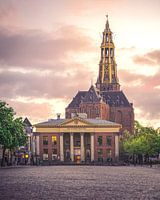 Akerk und die Korenbeurs in der Abendsonne