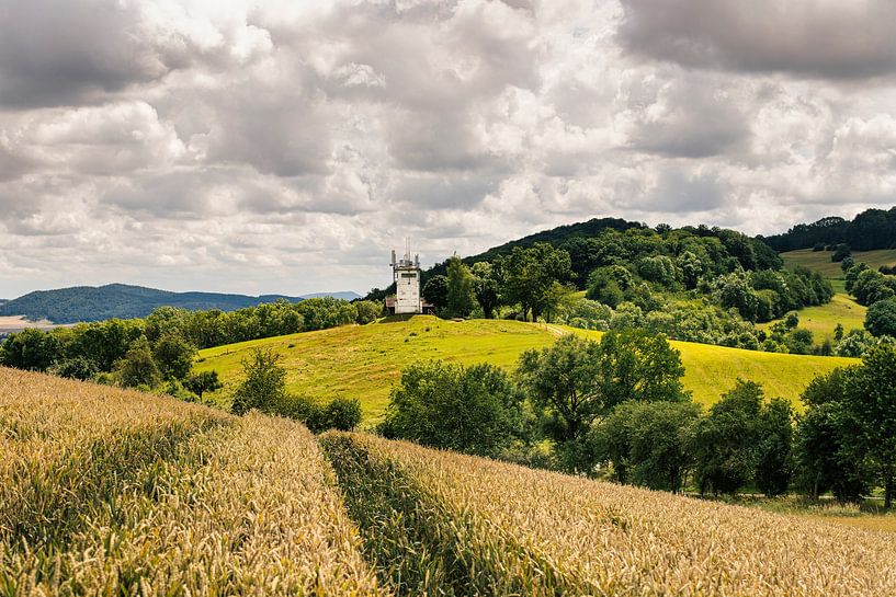 Landscape painting on the watchtower in Ifta, Thuringia, Germany by Ronny Janssen
