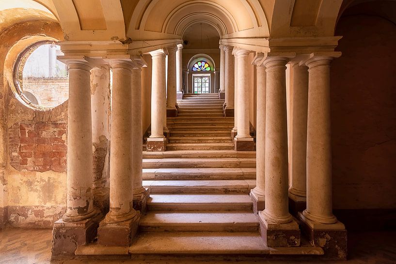 Staircase in Abandoned Villa. by Roman Robroek - Photos of Abandoned Buildings
