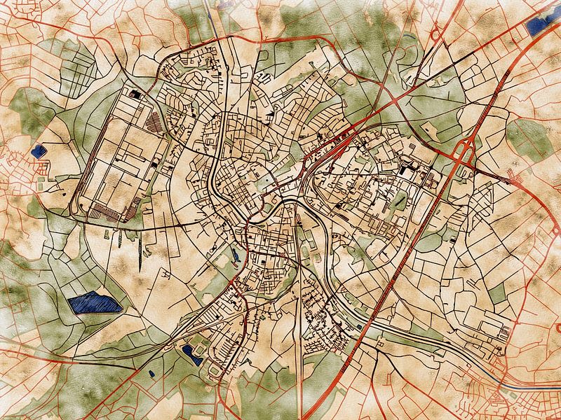 Carte de Rastatt avec le style 'Serene Summer' par Maporia