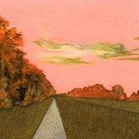 Weiland met roze lucht