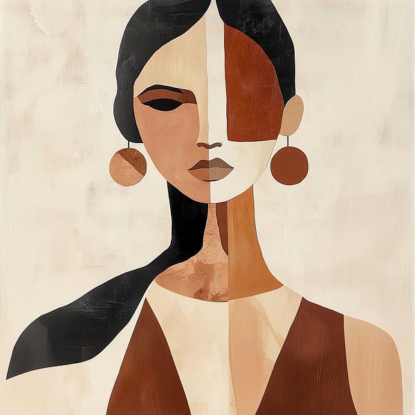 Modern abstract portret van Lauri Creates