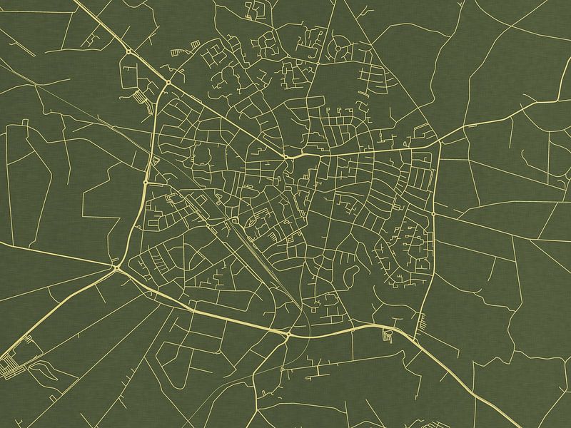 Carte de Winterswijk en or vert par De Kaartenwinkel