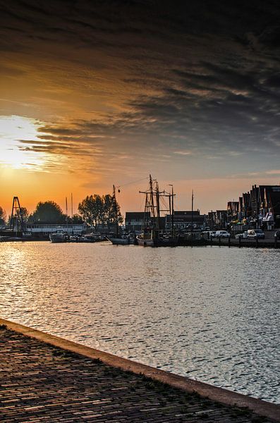 Volendam Harbour Sonnenuntergang von RB-Photography