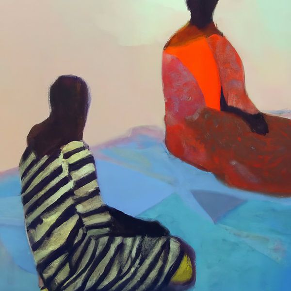 Buntes abstraktes Gemälde &quot;Freunde&quot; von Studio Allee