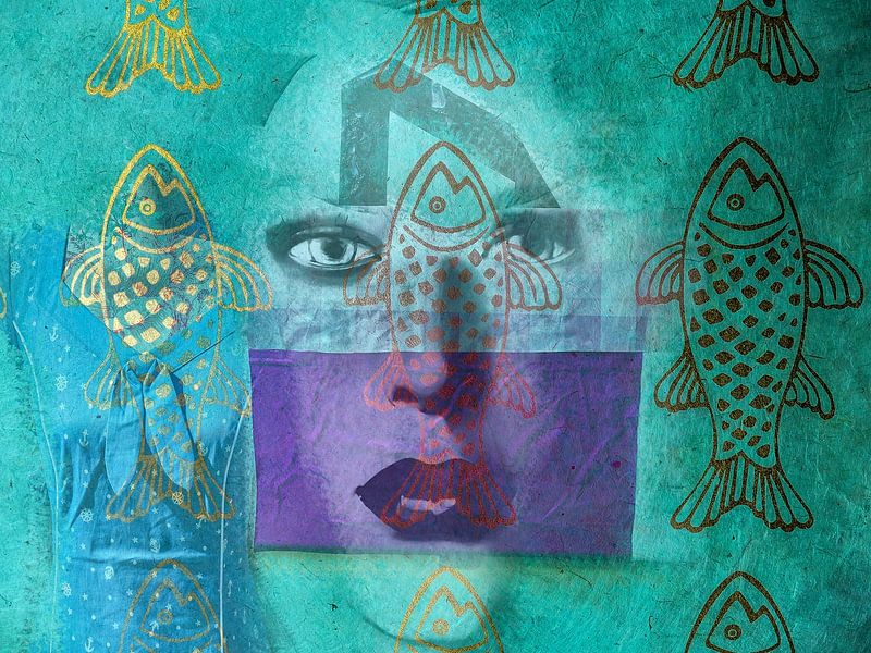 Fishes, dress and one face von Gabi Hampe