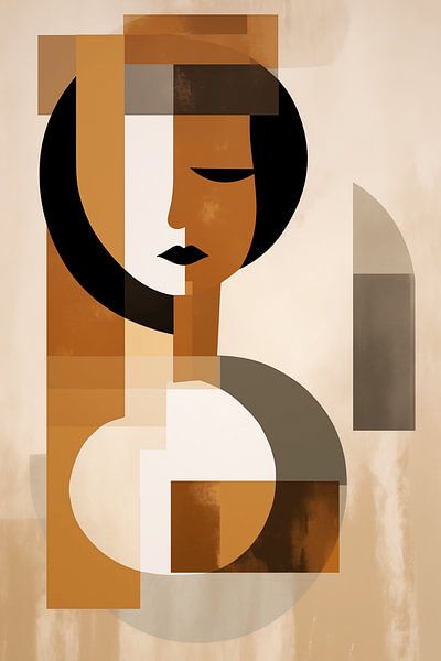 Une femme inspirée par le Bauhaus : les tons de terre par Lisa Maria Digital Art 
