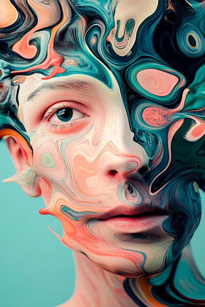 Kunstvolle Verfremdung eines Gesichts von Poster Art Shop