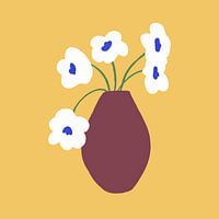 Nature morte néerlandaise avec un vase et des fleurs en bleu de Delft