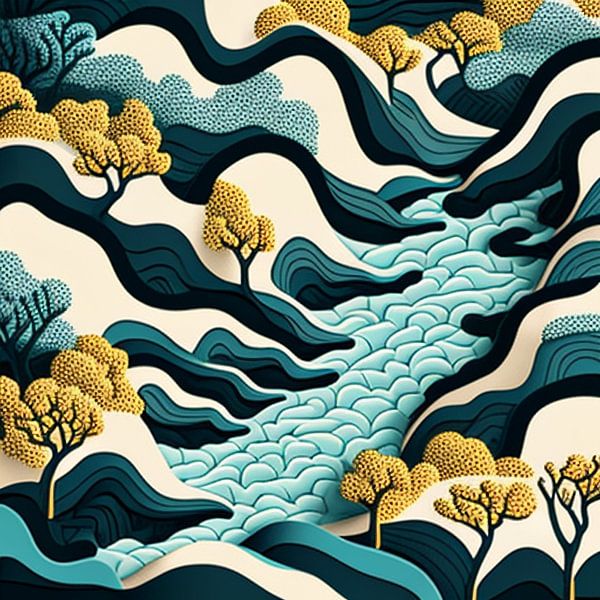 River through the painted hills by Vythryd Arts