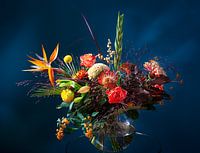 Bouquet of flowers in a glass vase