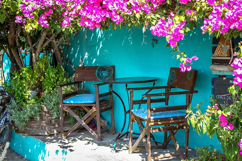 A typical Greek seat in a holiday atmosphere by Tonny Visser-Vink