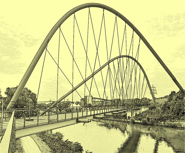 Bogenbrückengrafik von Edgar Schermaul
